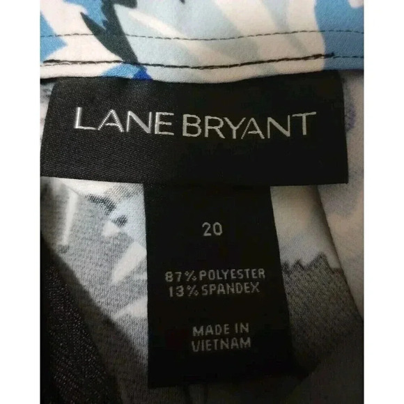 Lane Bryant Skirt Blue Floral High Waisted Belted Midi Straight‎ Pencil Sz 20 - Picture 3 of 4